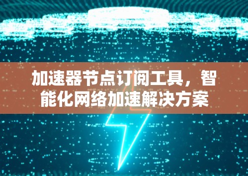 加速器节点订阅工具，智能化网络加速解决方案