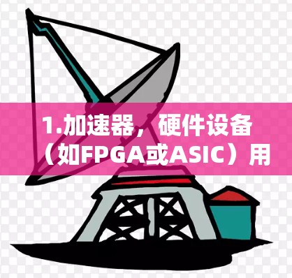 1.加速器，硬件设备（如FPGA或ASIC）用于快速处理数据，提升吞吐量和处理速度