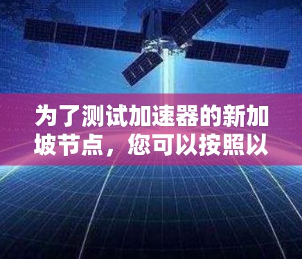 为了测试加速器的新加坡节点，您可以按照以下步骤进行