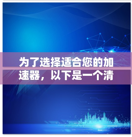 为了选择适合您的加速器，以下是一个清晰的步骤指南