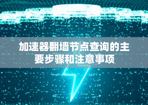 加速器翻墙节点查询的主要步骤和注意事项