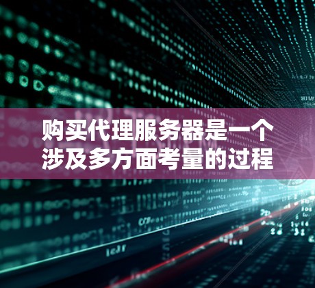 购买代理服务器是一个涉及多方面考量的过程。以下是一个有条理的指南，帮助您根据需求选择合适的代理服务器