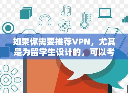 如果你需要推荐VPN，尤其是为留学生设计的，可以考虑以下几种服务，这些VPN通常支持中国用户，能够帮助你访问国内外的资源，同时保持隐私和安全